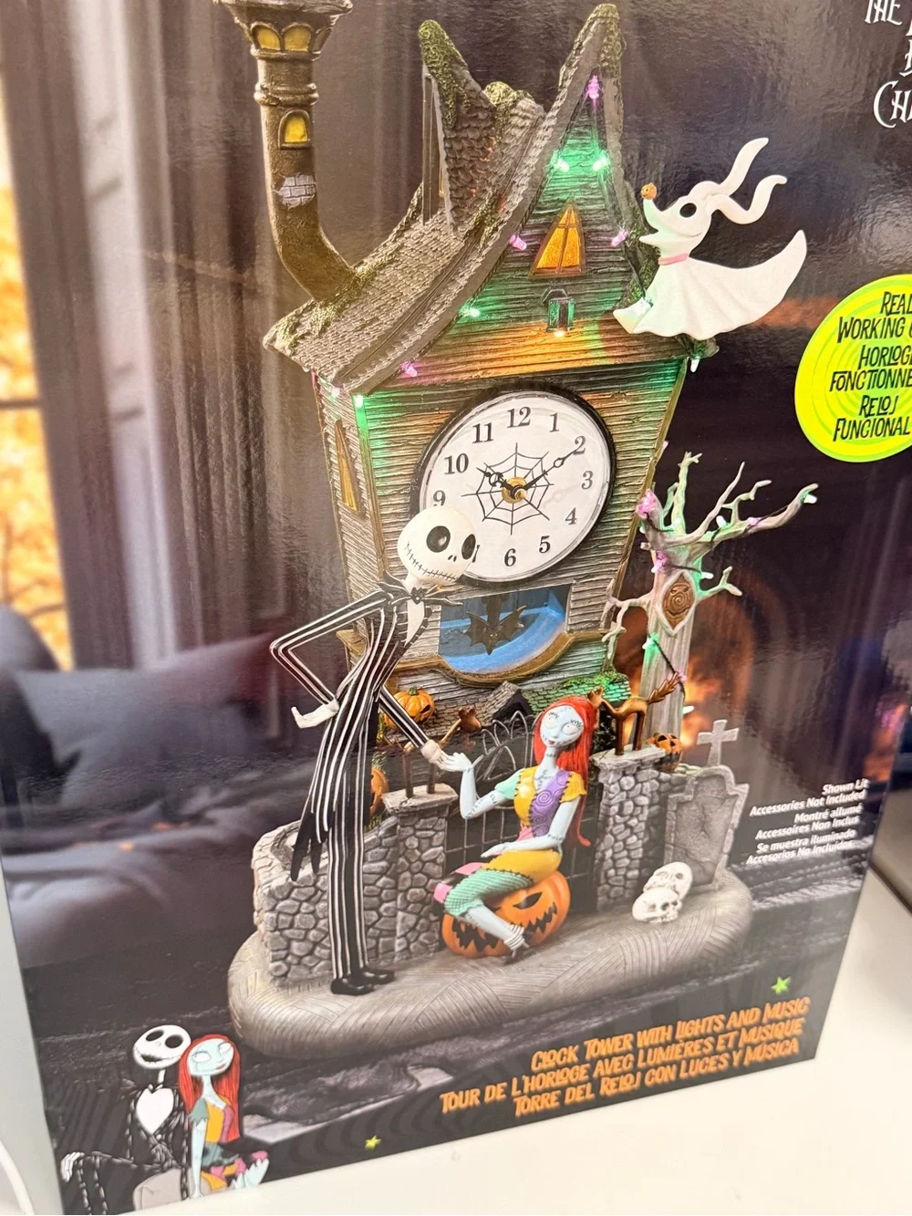 Disney The Nightmare Before Christmas Clock Tower Figurine with Lights